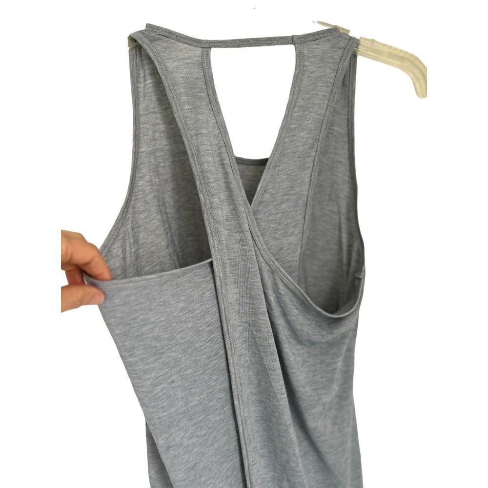 Athleta Tank Overlapping Back Gray Lightweight - image 5